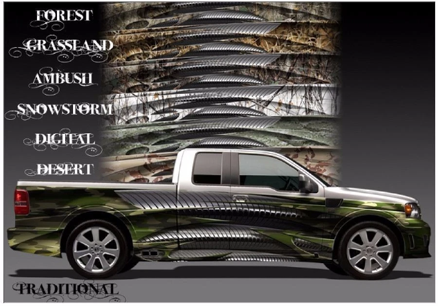 Cromo camuflaje go kart coche de carreras vinilo gráfico calcomanía media envoltura Foto 1 de 1