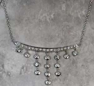 Collar Barra de Diamantes Vintage Estate Tiffany & Co. Paloma Picasso Oro Blanco 18K - Imagen 1 de 3