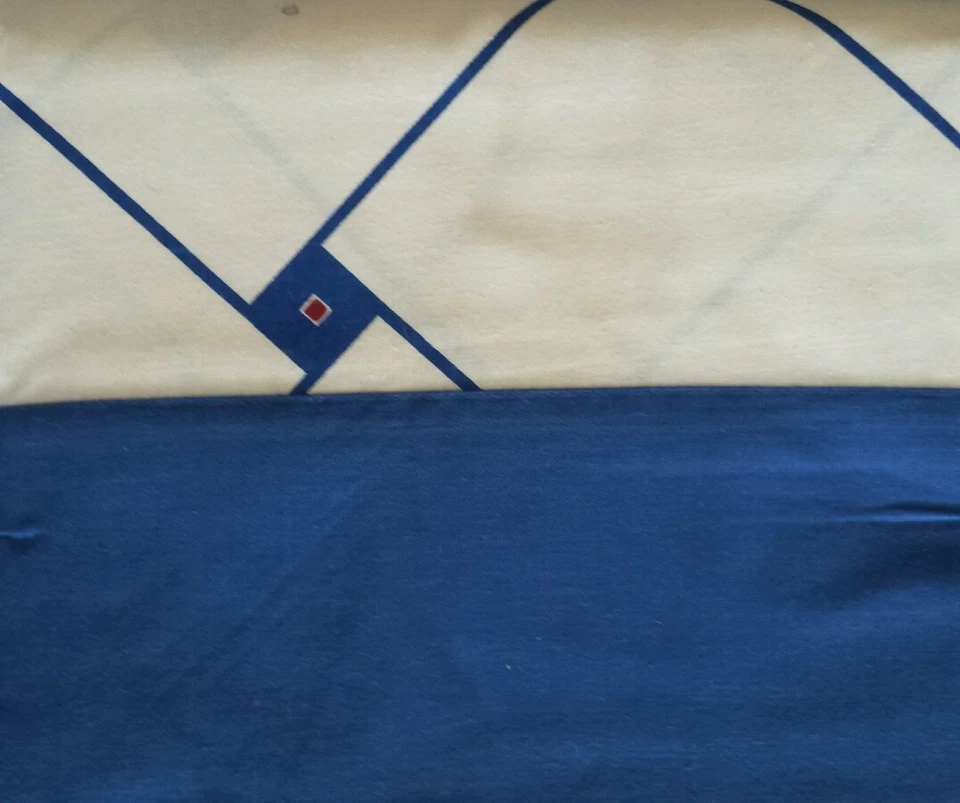 Sábana plana completa vintage crema con azul nueva con etiquetas Foto 1 de 2