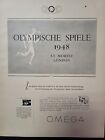 Montre Omega 1948 Jeux Olympiques imprimés annonce du luxe suisse précision anneaux de torche allemands