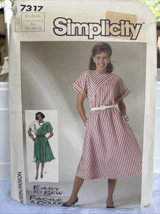 Simplicity 7317 Vintage Dress Sewing Pattern Size 10,12,14 Factory Folded Uncut - Picture 1 of 3
