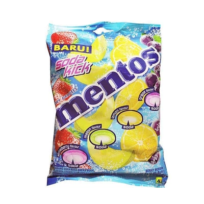 Mentos Soda Kick Refreshing and Zesty Chewy Candy  121.5g -Strawberry Grape L... - image 1 of 2