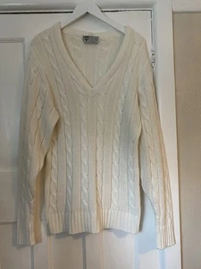 Duncan Fearnley Ian Botham Cream Cable knit Jumper Size 38”-40” - Picture 1 of 7
