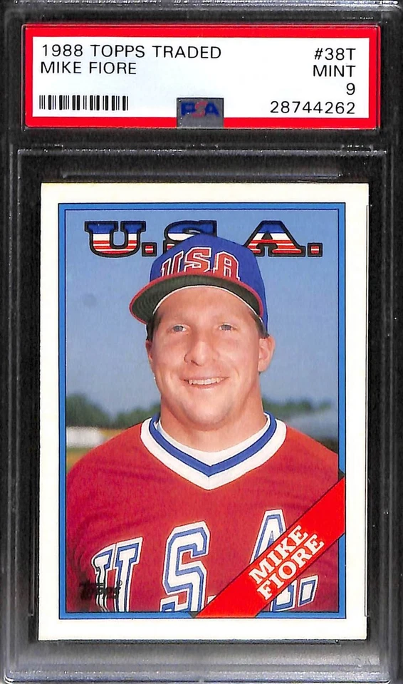 1988 TOPPS TRADED #38T Mike Fiore PSA 9 Mint 28744262  - Image 1 of 3