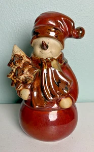 Beautiful 8.5" Stoneware Snowman Figurine Decoration Christmas Holidays Winter - Picture 1 of 5