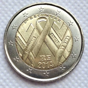 France 2 euro 2014 World AIDS Day UNC (#1081) - Picture 1 of 1