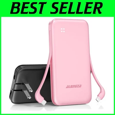 Paquete de 2 cargadores portátiles con cables incorporados y enchufe de pared Foto 1 de 4