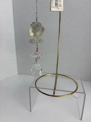 Dije de rosa de fantasía de cristal de Woodstock campanas rosa claro cristales austriacos nuevo con etiquetas Foto 1 de 4