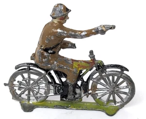 JOHN HILL & CO/JOHILLCO (?)-ARMY Dispatch Rider On Motorcycle Lead Toy Soldier - Picture 1 of 5