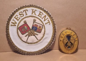 Masonic - PP Grand Standard Bearer : West Kent Dressed Badge & collar jewel - Picture 1 of 2