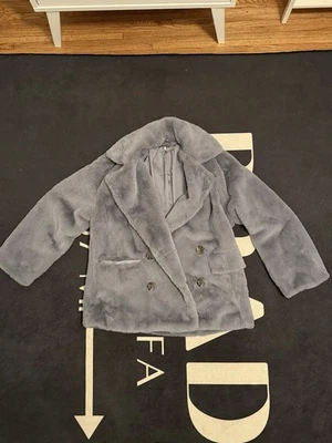 Free People Kate Faux Fur Coat In Grey Size XS - Image 1 of 4