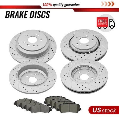 Pastillas de freno y rotores de disco perforados para Acura MDX 2014 2015 2016 delantero trasero Foto 1 de 4