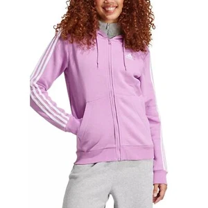 NWT Adidas Essentials 3-Stripe Full Zip Fleece Hoodie Medium - Picture 1 of 5