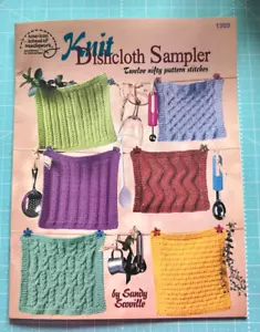 Knit Dishcloth Sampler 12 Nifty Pattern Stitches Sandy Scoville Vintage YR 2000 - Picture 1 of 3
