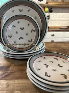 Juego de platos de cena 11" TROUT de colección folkcraft gres scotty z pesca con mosca salmón - Imagen 1 de 3