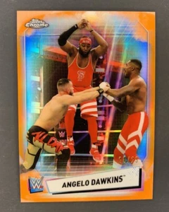 2021 Topps Chrome WWE Orange Refractors Angelo Dawkins /25 - Picture 1 of 2