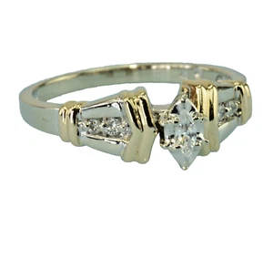 Natural Marquis Diamond Solid 14k Gold Cathedral Mounting - Picture 1 of 11