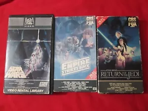 Star Wars 1982 Rental, Empire Strikes Back 1984, Return of The Jedi 1986 VHS Set - Picture 1 of 23