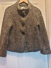 Kaliko Country Casual Wool Cashmere Mix Jacket Cardigan Size 10 Brown Beige