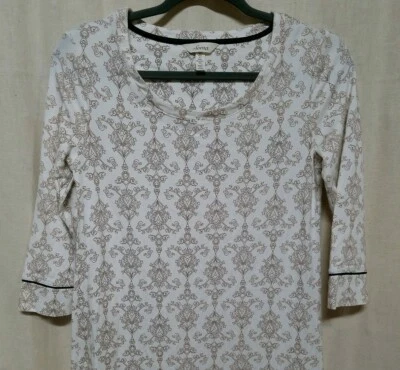 Camisón largo Soma Intimates para mujer talla XS Lounge Wear abertura lateral marfil damasco Foto 1 de 4