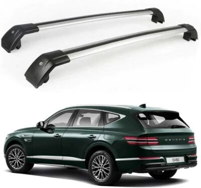 Barras transversales bloqueables de 2 piezas para barras transversales de riel de portaequipajes de techo Hyundai Genesis GV80 Foto 1 de 4