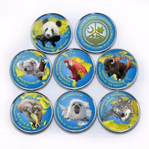 Azad Jammu and Kashmir, 1 rupee, Set of 7 coins Animals World Continents 2018 - Picture 1 of 1