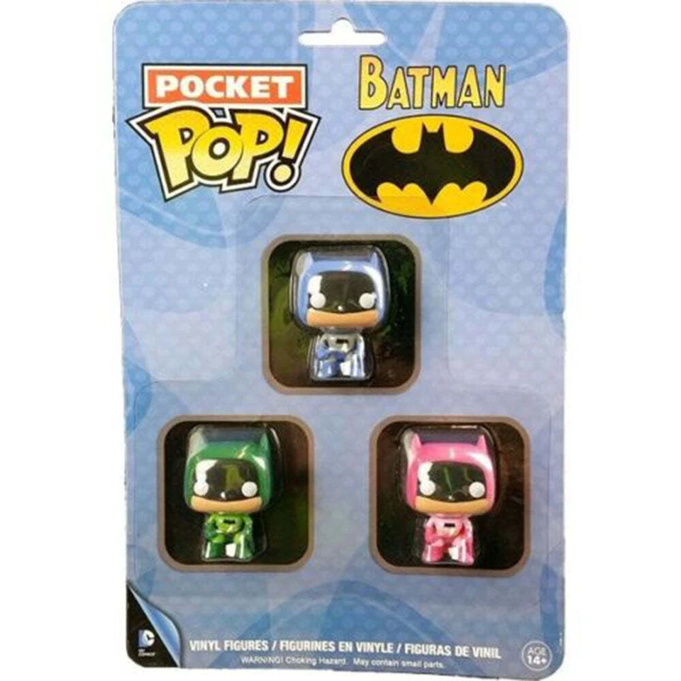 Batman Rosa, Verde y Azul Exclusivo de EE. UU. ¡Pocket Pop! Pack de 3 figuras Foto 1 de 1