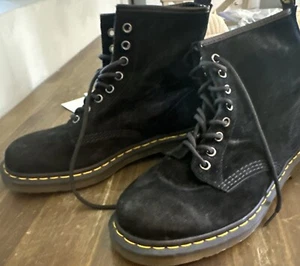 Dr Martens C.F. Stead Leather Made In England Suede Boots Black Sz UK 7 US 8 - Picture 1 of 10