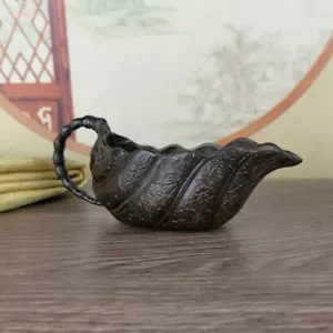 Chinese Antique Style Handmade Leaf Wine Jar Cup, Vintage Asian Home Decor - Picture 1 of 6