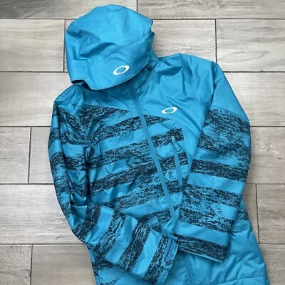 Oakley Ski Jacket Adult Small Teal Blue Regular Fit Gorpcore Zip Up Hooded Mens - Image 1 of 4