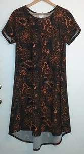 Lularoe Dress Sz L Dark Green And Orange Paisley Short Sleeves St Patricks Day - Picture 1 of 11