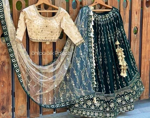 INDIAN WEAR LEHENGA CHOLI BOLLYWOOD PARTY PAKISTANI NEW DESIGNER NEW WEDDING - Picture 1 of 9