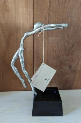 Abstract Naked Ballerina Art Sculpture Billy Moon Style Uttermost 19531 Silver - Image 1 of 4