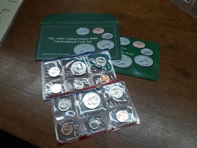 1993 US Mint Uncirculated Coin Set Philadelphia and Denver Mints. 10 Total Coins - Image 1 of 4