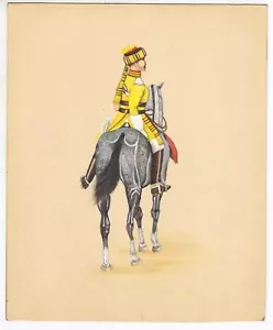 Handmade Indian Old Painting A Warrior On Horseback Art For Wall Decor 9"x11" - Picture 1 of 4