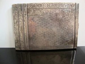 Art Deco Zigarettenetui geometrisch gehämmert & graviert Germany - Bild 1 von 13