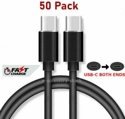 50x 6FT USB-C to USB-C Cable Fast Charge Charging Cord Charger Bulk Wholesale - Image 1 of 4