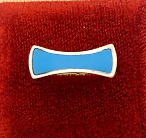 Modernist Sterling Silber Ring Türkis Emaille Sattelfassung Gr. 7,25 Vintage - Bild 1 von 12