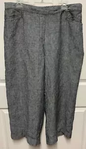 "Pantaloni Jill Capri taglia L neri lino elasticizzati tasche posteriori cucitura CE 24,5" - Foto 1 di 8