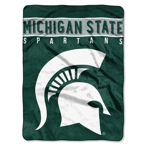 Michigan State Spartans 60x80 Plush Raschel Throw Blanket - Basic Design [NEW] Cover