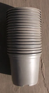 18 Matching Grey Plant Pots 10.5cm diameter x 9cm tall Flower Pots for Seedlings - Picture 1 of 3