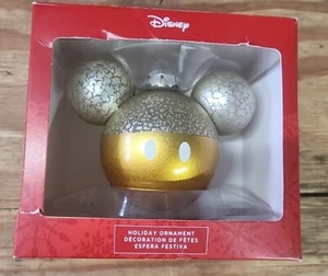2021 Hallmark Disney Mickey Mouse Gelbgold Symbol Glaskugel Ornament - Bild 1 von 4