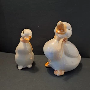 2 Vintage Ceramic Luster Ducks Easter Decoration Or Not Figurines - Bild 1 von 4