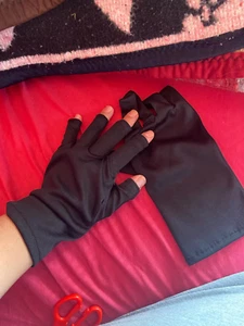 Nail Tools Anti-ultraviolet Uv Gloves Sun Black Half Exposed Fingertips Photothe - Picture 1 of 2