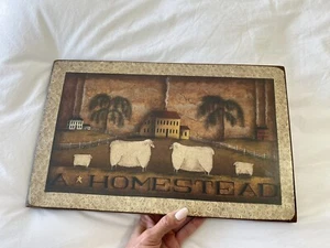 David Harden Folk Art | Sheep Wall Plaque | Americana Wall Hanger | Homestead - Picture 1 of 8