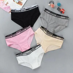 4pcs Children's Panties 8-14years Old Teenage Cotton Underwear Sport Puberty Big - Picture 1 of 34