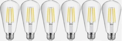 6 X E27 LED Vintage Bulb Secrew ES Filament Light Bulbs Lamp Cool Warm White 6w- - Image 1 of 4