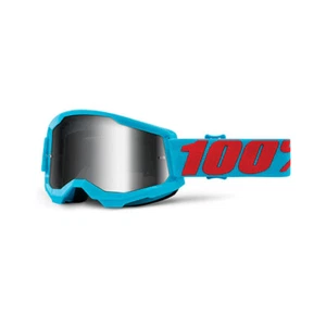 MASCHERA 100% STRATA 2 SUMMIT OCCHIALI MOTO CROSS ENDURO LENTE SPECCHIO ARGENTO - Foto 1 di 3