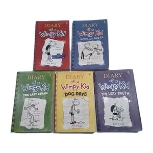 Diary of a Wimpy Kid 1-5 Paperback Book Bundle by Jeff Kinney - Picture 1 of 14