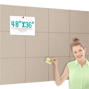 Tablón de anuncios de corcho grande alternativo 48"x36", paquete de 12 azulejos de fieltro para... - Imagen 1 de 7